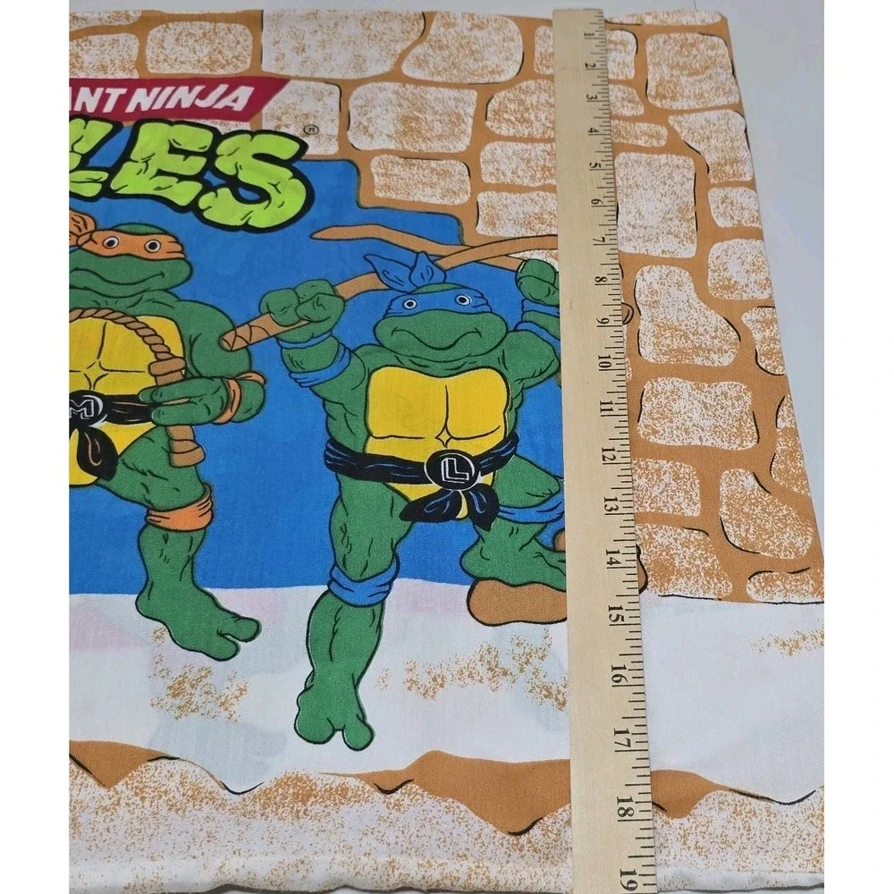 Vintage 1988 TMNT Teenage Mutant Ninja‎ Turtles Pillowcase 29x19 Bright Colors